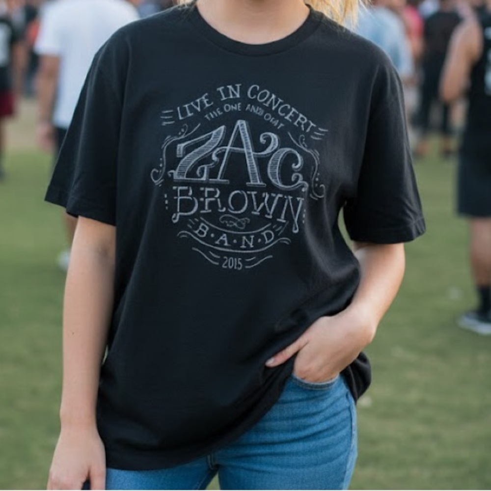 2015 Black Zac Brown Band Concert Tour T-Shirt Tee Jekyll & Hyde Women’s XL USA